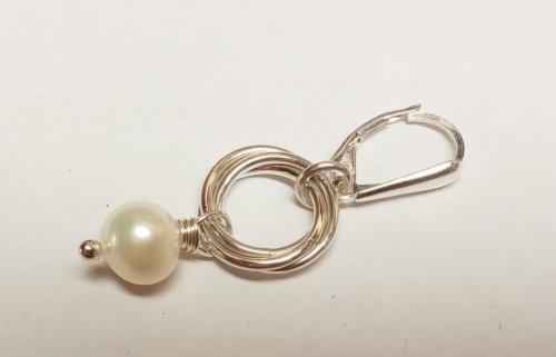 Judy Larson's Mobius Pearl Drop Earrings - , Contemporary Wire Jewelry, Butane Torch, Soldering, Solder, Attach a lever back earring